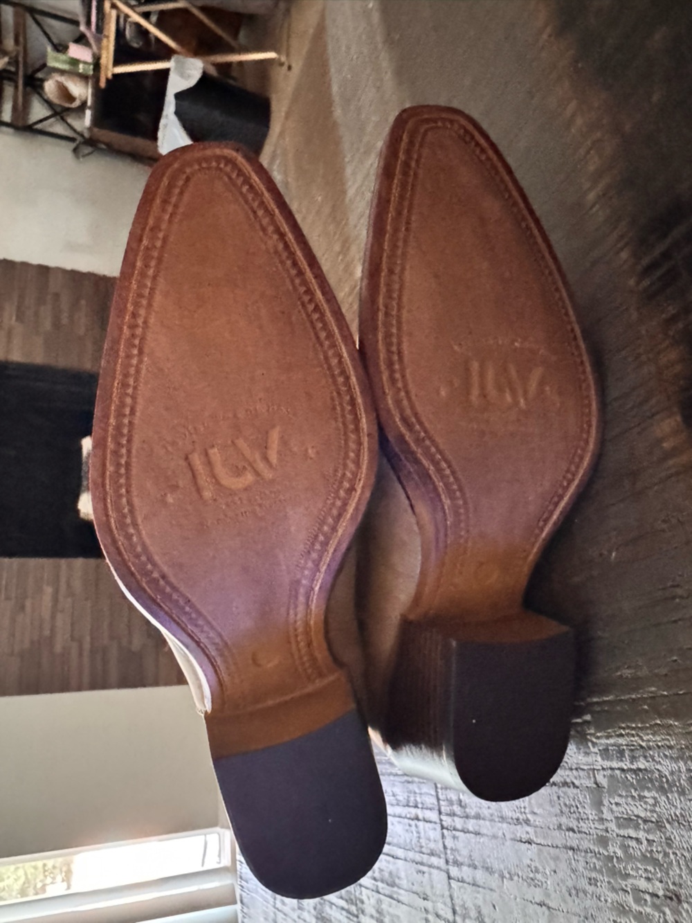 NWT IUV Western Cowgirl Boots Mid Calf Snip Toe Boot With Chunky Heel Camel 8 - Picture 13 of 13
